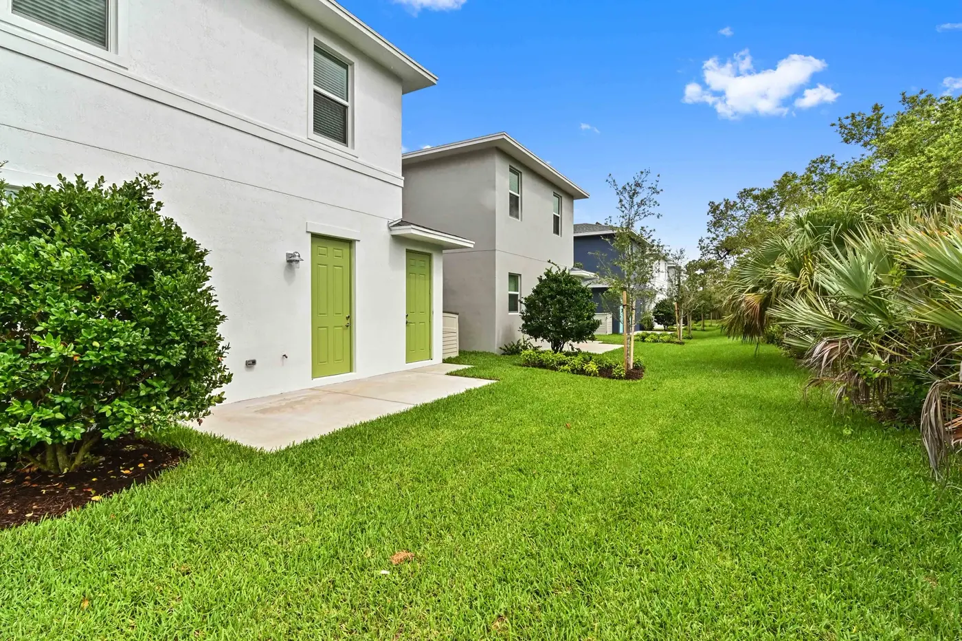 Backyard with storage area