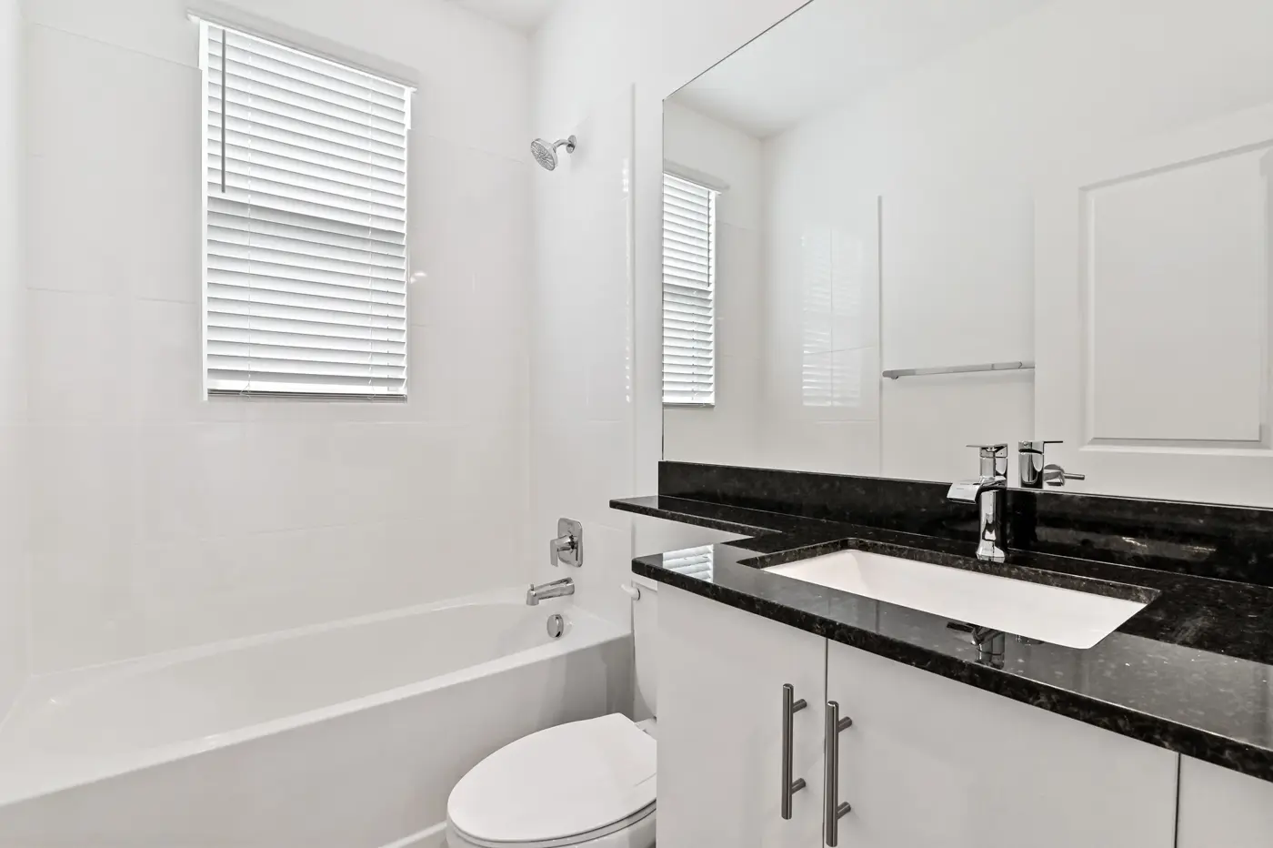 Bathroom with solid surface counters
