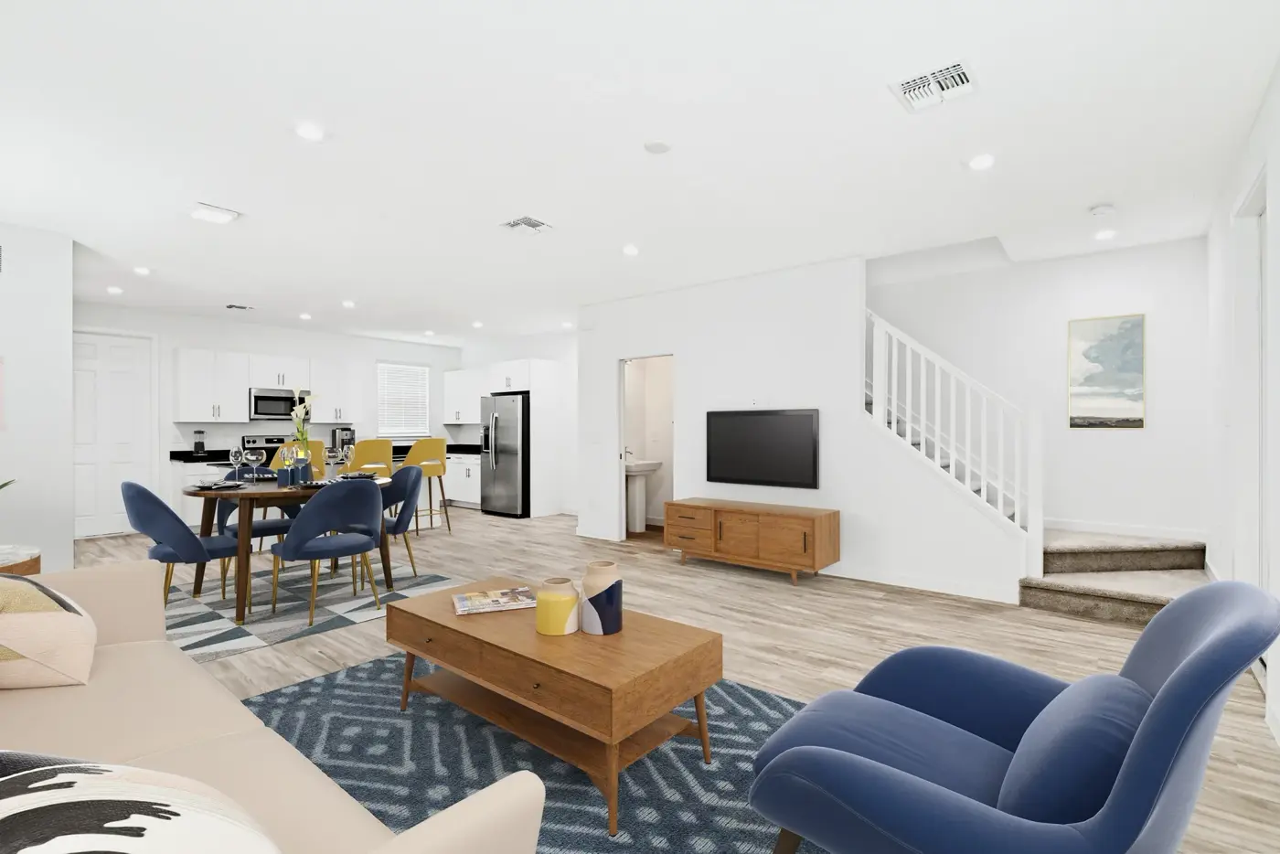 Living room with large windows