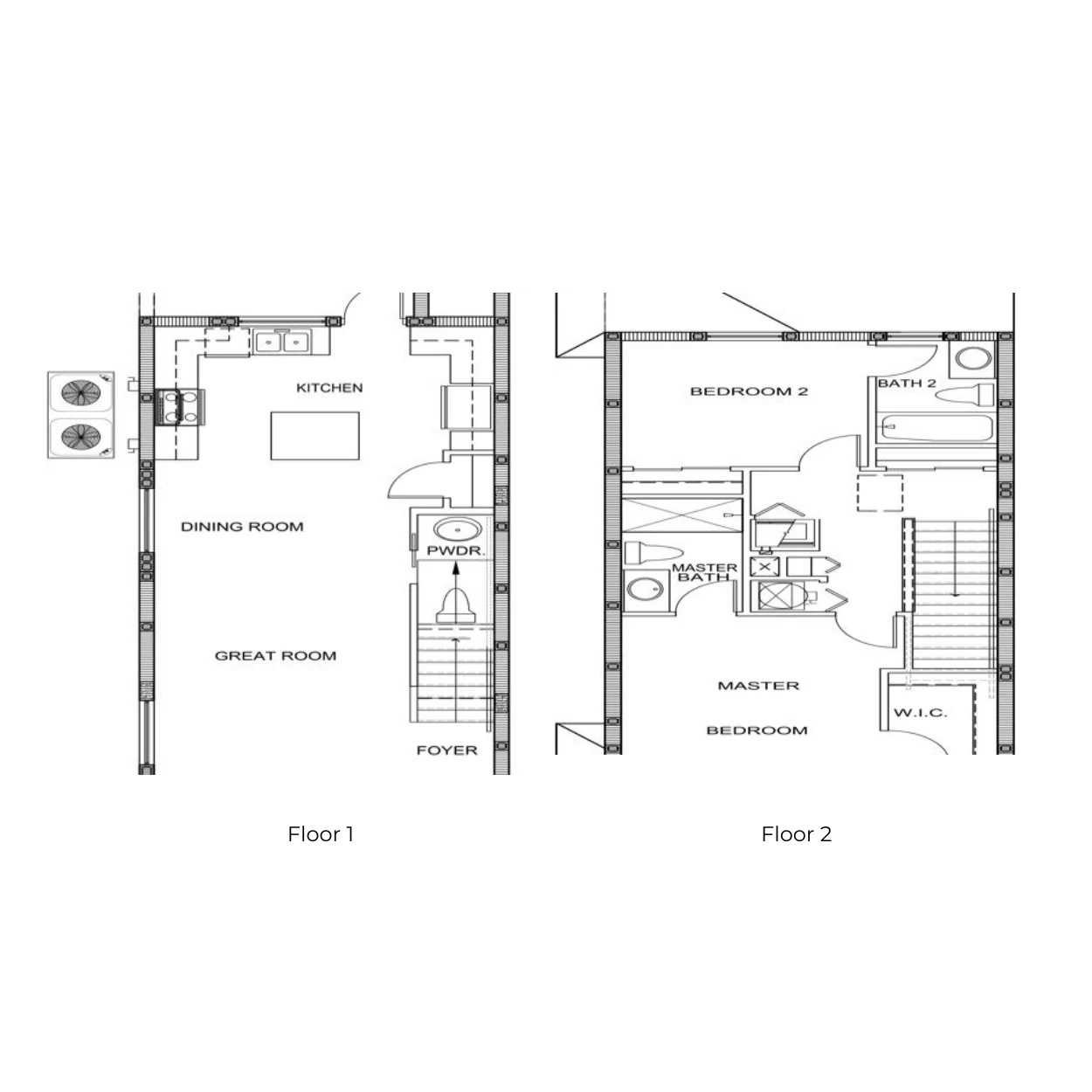 The Townhome. Interior floor plan